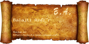 Balajti Azár névjegykártya